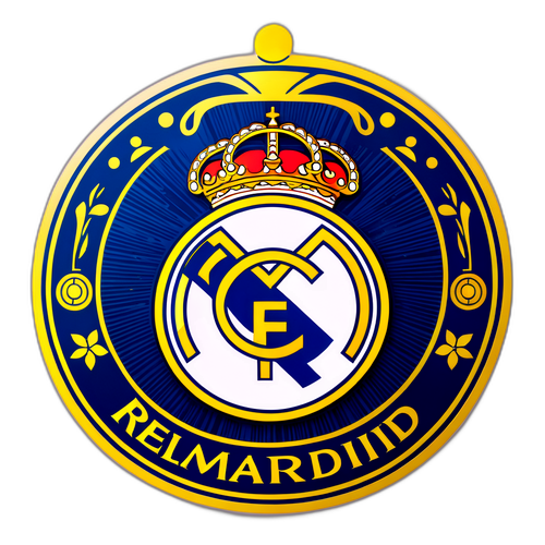 Real Madrid logó, arany díszítéssel