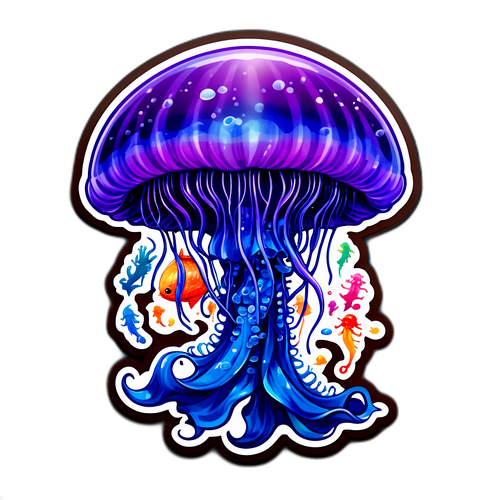 Vibrante Portugese man o' war in de oceaan