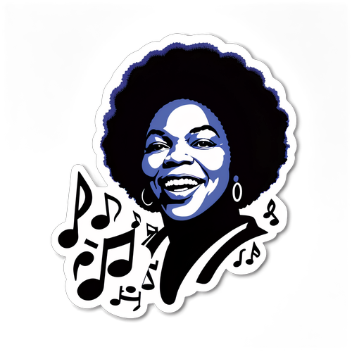 Sticker van Roberta Flack met Muzikale Noten