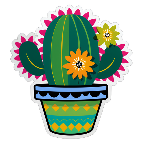 Brighten Your Day with This Whimsical Cactus Sticker That Speaks to Your Soul!