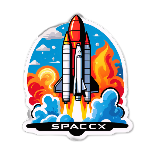 Statek rakietowy z logo SpaceX