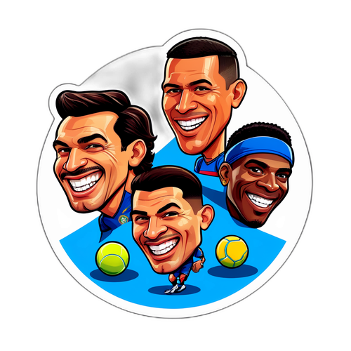 Humorné karikatury sportovců při tréninku