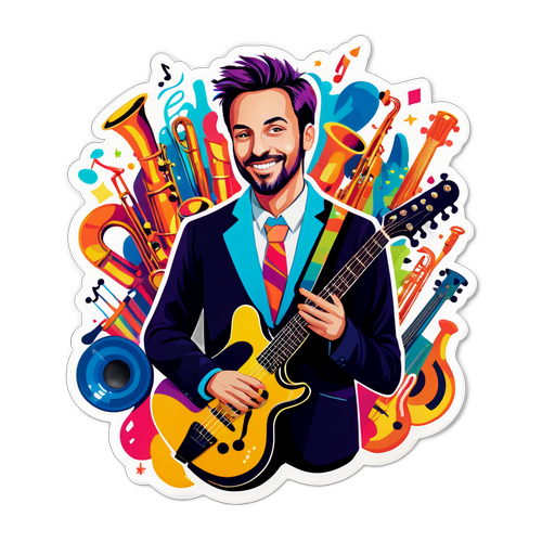 סטיקר צבעוני של בן זיני