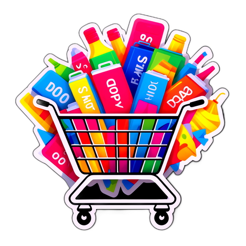 Sort fredag med overfyldte indkøbskurve