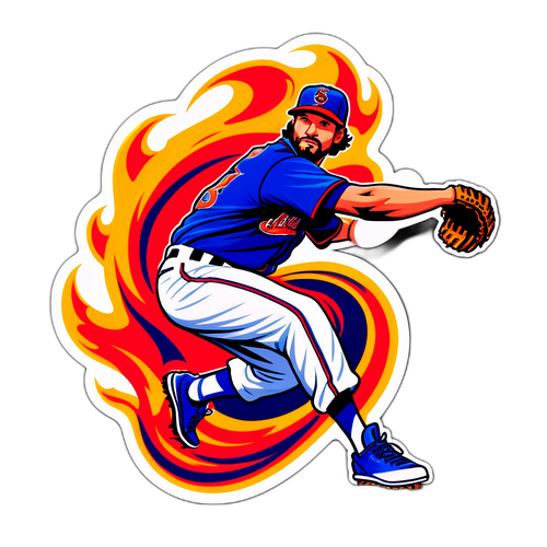 Dynamic Baseball Pitcher Sticker
