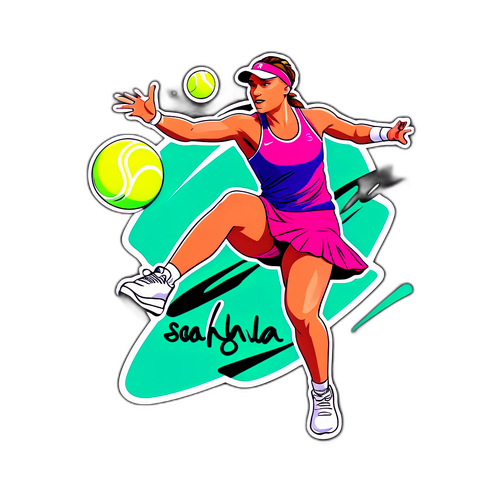 Isang Bola ng Tennis na may mga Kulay ni Aryna Sabalenka