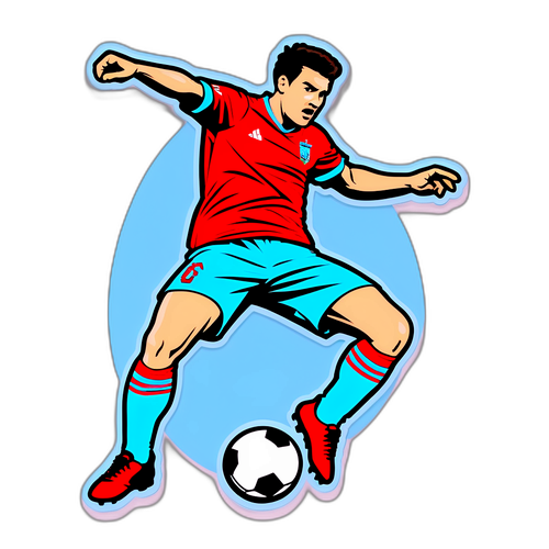 นักฟุตบอลกำลังแสดงท่าทางเตะในเกมเซลต้า vs โอซาซูน่า