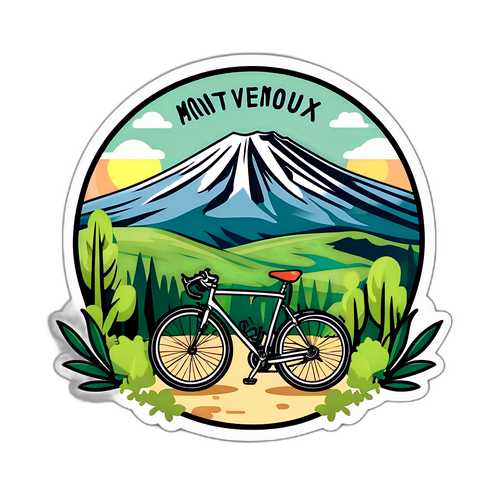 Eventyrlig klistermærke af Mont Ventoux