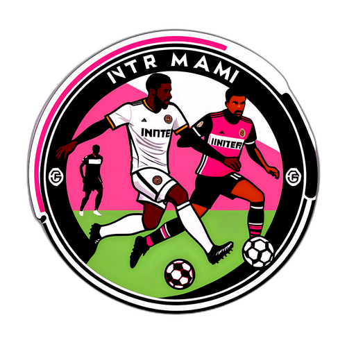 Design dynamique représentant un match de football entre Inter Miami et Atlanta United