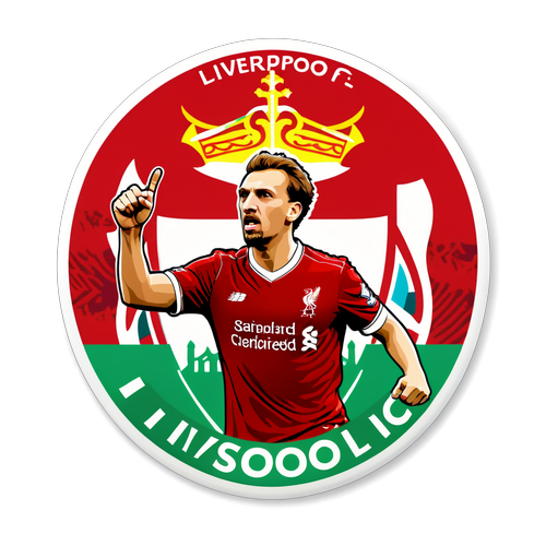 Liverpool FC rajongói zászló Dominik Szoboszlaival