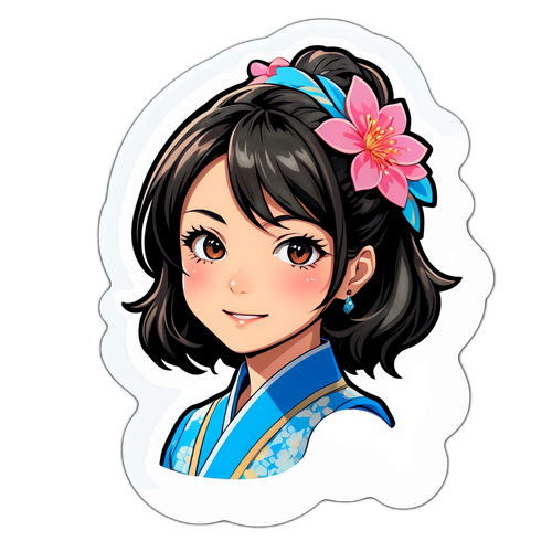 特別なイベントでの森川葵のファッションを強調したイラスト
