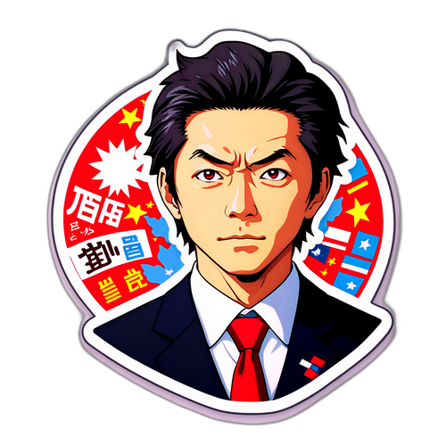 政治に関するユニークな言葉とフレーズを取り入れたシール