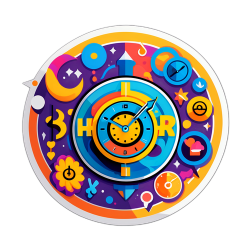 Sticker ya Sanaa ya Abstrakti Inayoakisi Dhana ya UHR