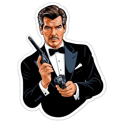 Elegant klistermärke av en hemlig agent