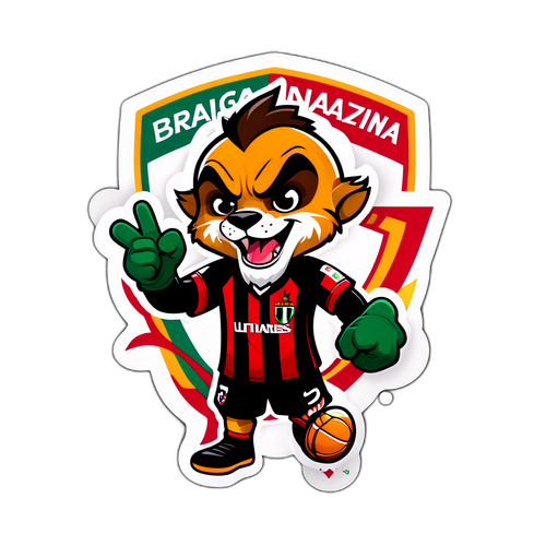 Stiker Lucu Karakter Kartun Mascot Bragantino