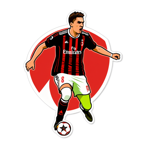 Ilustración de un jugador del AC Milan en acción