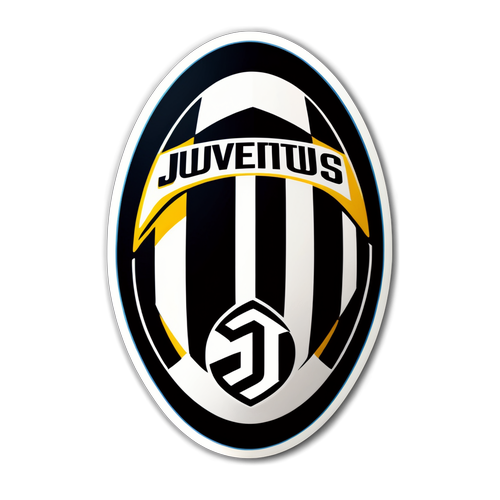 Autocolant cu logo-ul Juventus și un fundal dinamic inspirat de fanii echipei