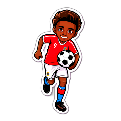 Sticker hình Garnacho với bóng đá