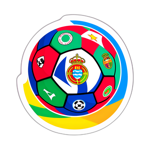 Getafe-Elche mérkőzés, színes focilabda és csapatlogók