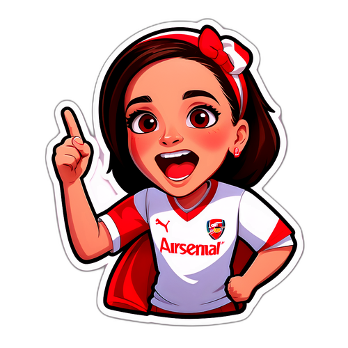 แฟนบอลหญิงในเสื้ออาร์เซนอลที่เชียร์ทีม