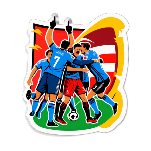 Sticker về người hâm mộ ăn mừng cầu thủ sau bàn thắng trong giải Bundesliga