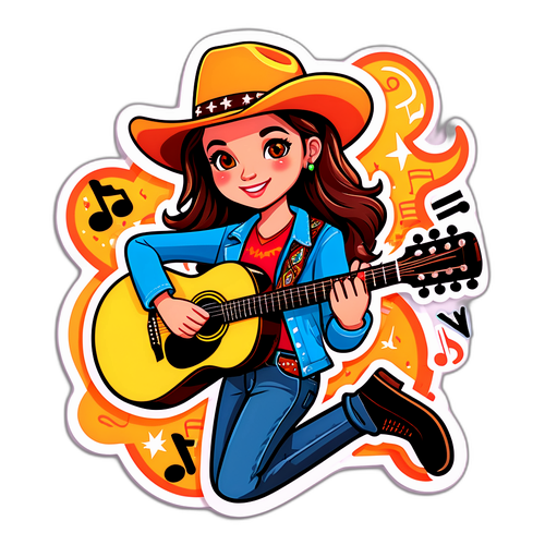 Playful Lainey Wilson Sticker