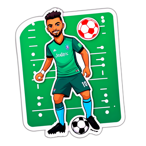 Sticker de Thiago Maia com Gráfico de Desempenho