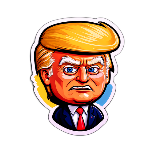 מדבקת קריקטורה של טראמפ