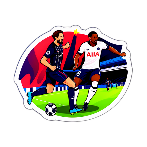 巴黎聖日耳曼 vs 熱刺比賽場面貼紙