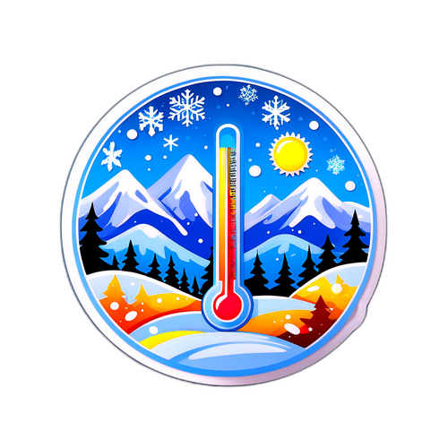 Яркая наклейка с зимним пейзажем Читы