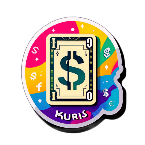 Moderne Valuta-Sticker: Dollar Kurs