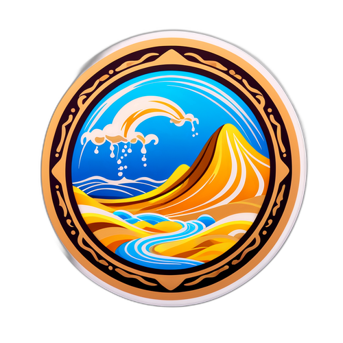 砂アート風のタイマーのステッカー