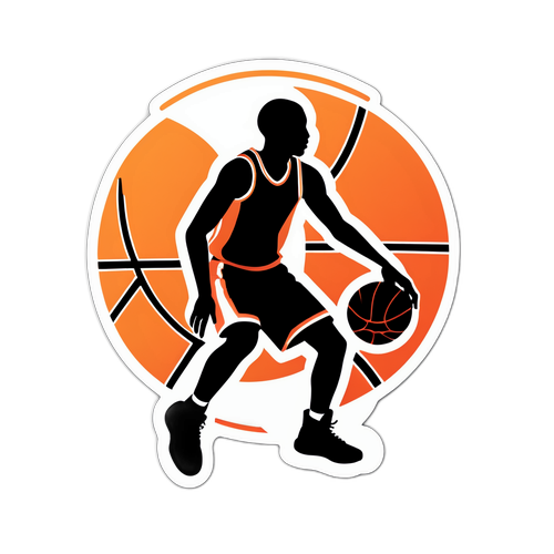 Minimalistic na Sticker ng Basketbol