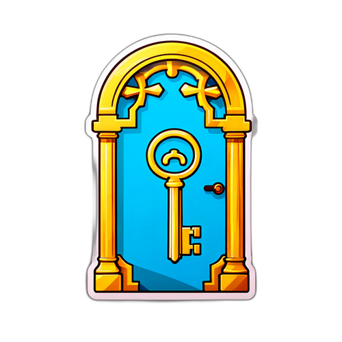 象征跨境商业机会的黄金钥匙和繁荣场景