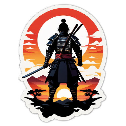 Mystisk Samurai ved Solnedgang