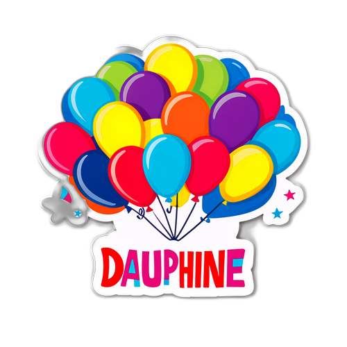 Farverig sticker til DAUPHINE 2025 festival