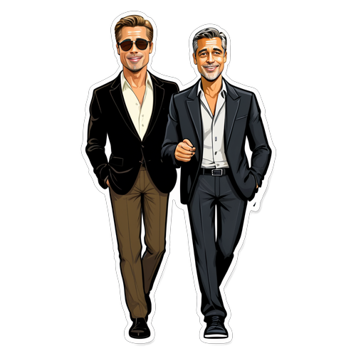 Brad Pitt og George Clooney: Venner i Stil – Denne Klistermærke Design Er Et Must-Have!