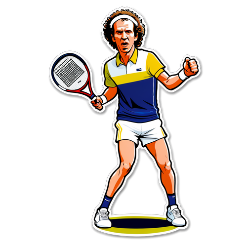 Een artistieke afbeelding van John McEnroe in actie