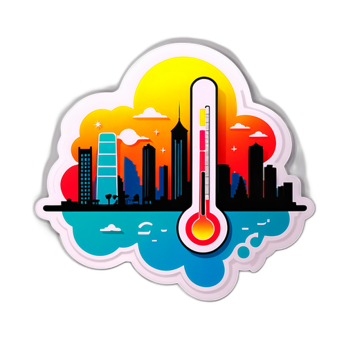 Thiết kế skyline Hà Nội với nhiệt độ