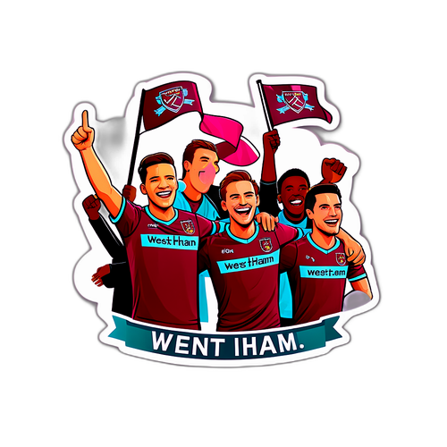 מדבקה ספורטיבית חוגגת את ניצחון ווסטהאם