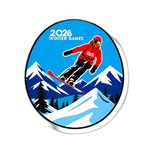 Cooler Aufkleber mit Freestyle-Skier