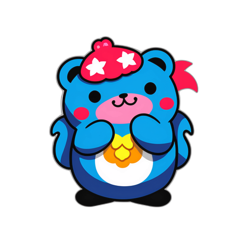 可愛い青いくまのキャラクター