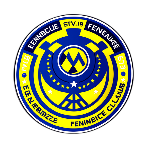 Fenerbahçes klubbmärke med fotbollsdetaljer