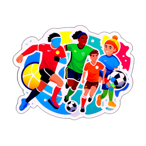 Urheiluteemainen tarra energisillä grafiikoilla