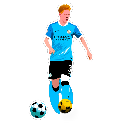 Silhouet van Kevin De Bruyne met voetbal