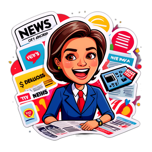 Masiglang Ilustrasyon ng News Anchor