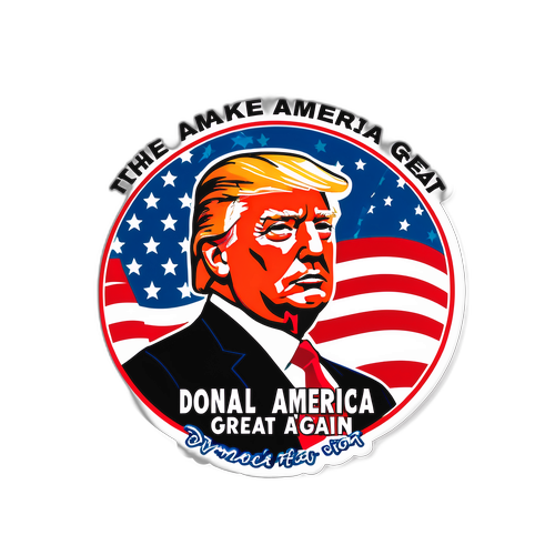Adesivo di Donald Trump con Bandiera Americana