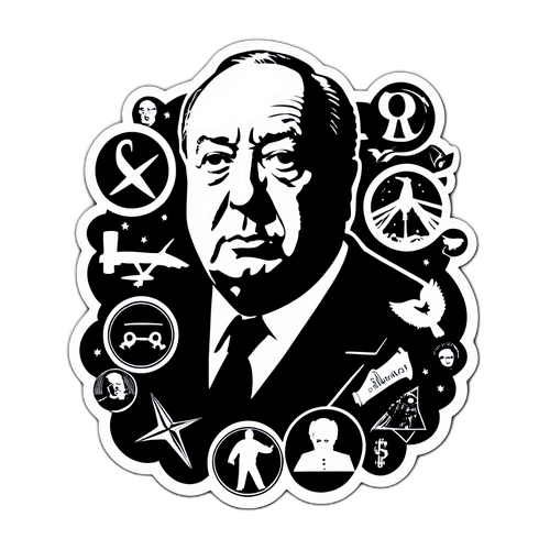 Silhouette iconică a lui Alfred Hitchcock