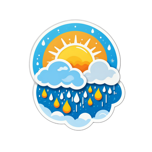Design nálepky s počasím pro různá denní období