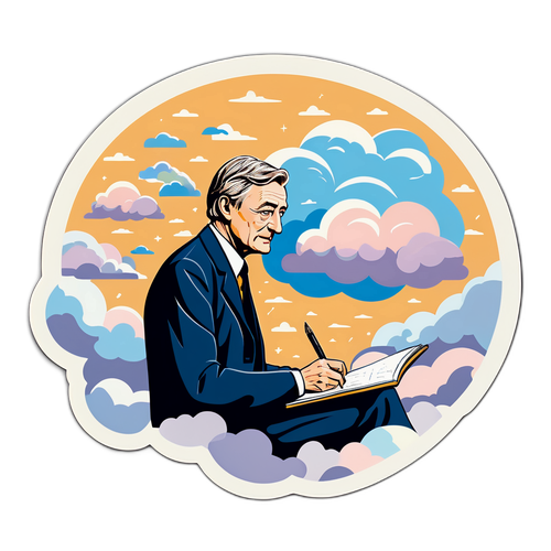 An künstlerische Darstellung von Julian Barnes